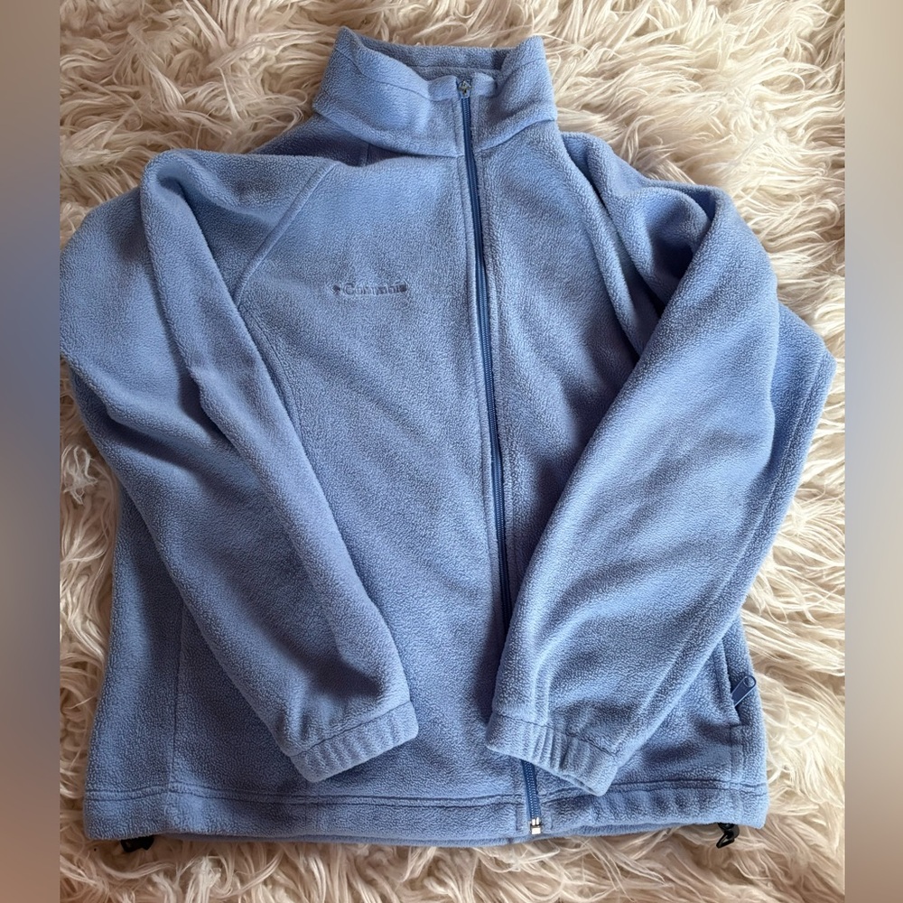 Columbia Light Blue Full Zip Fleece Jacket Women’s Size M